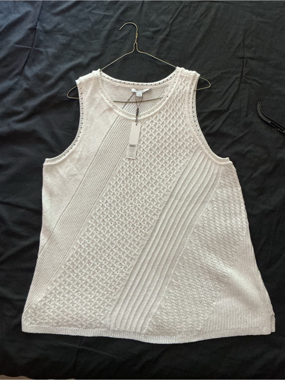 Chico's NWT White Open-Knit Tank
